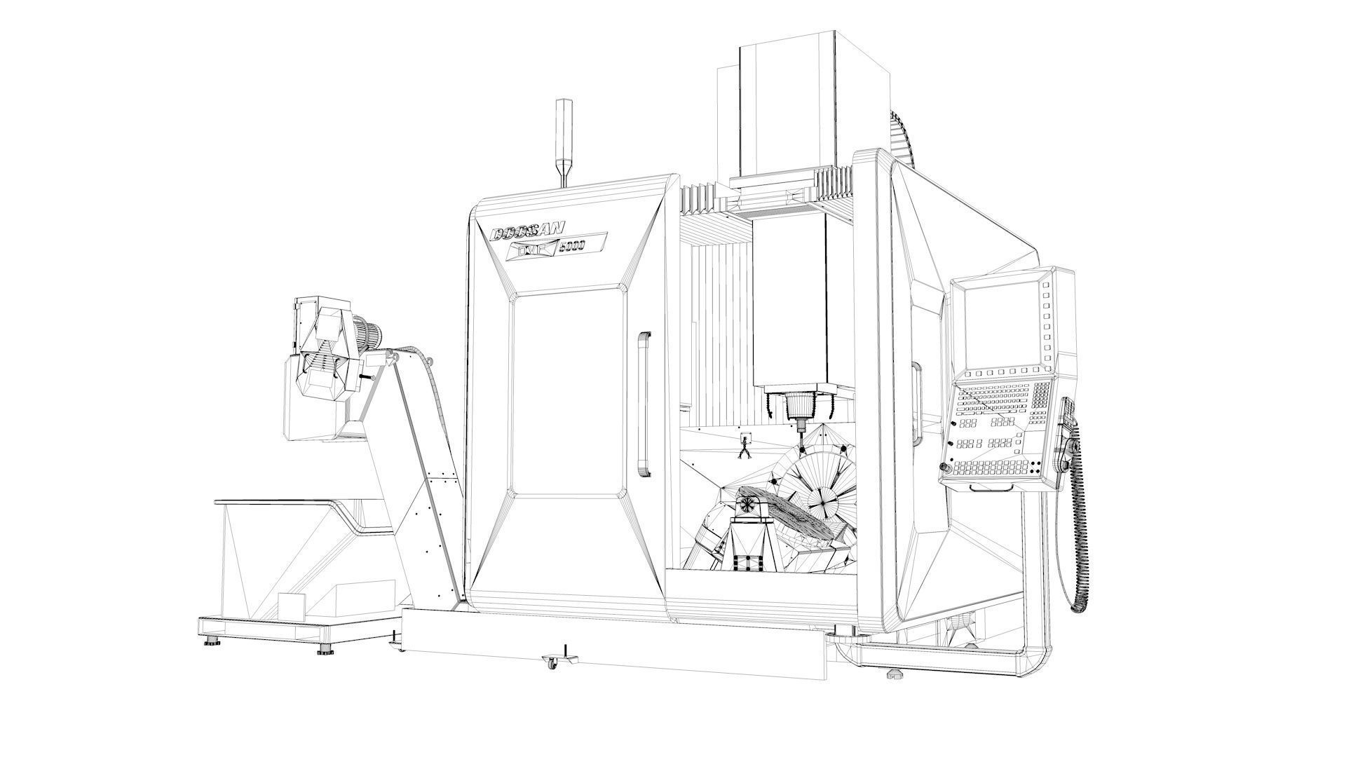 Doosan Milling  CNC Machine Rigged 3D model_70