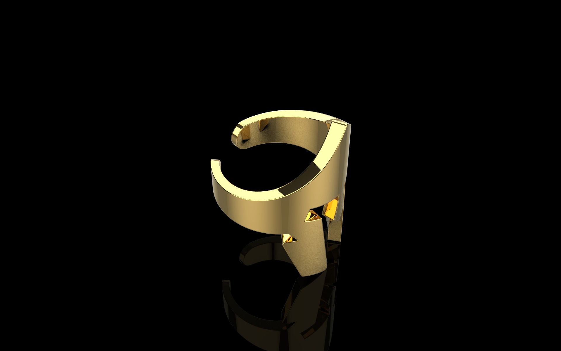 Spartan Helmet ring model 1010 3D print model_1