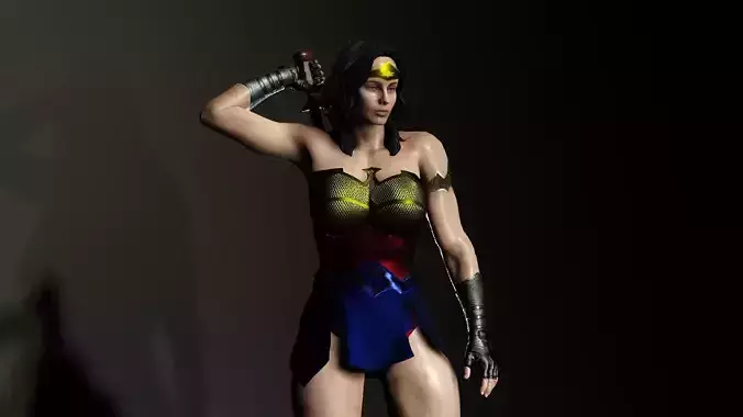 Wonder woman Low-poly 3D model