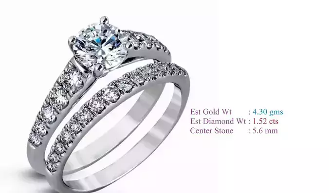 diamond twin rings 3d luxury 3dm model print 