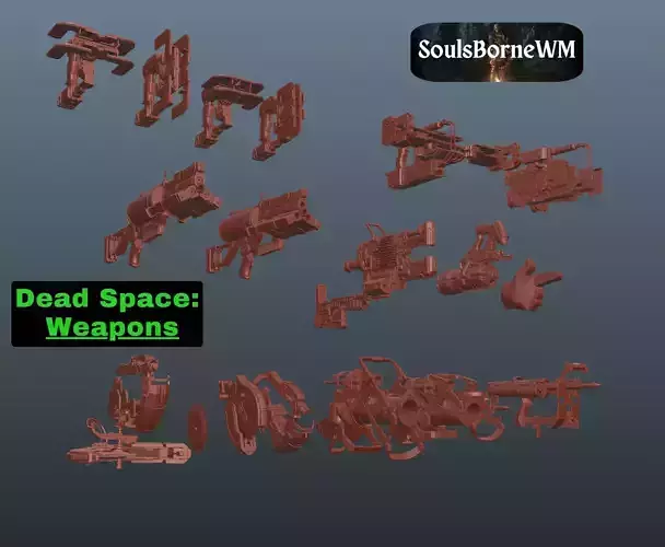 Dead Space Weapons pack 3D print model