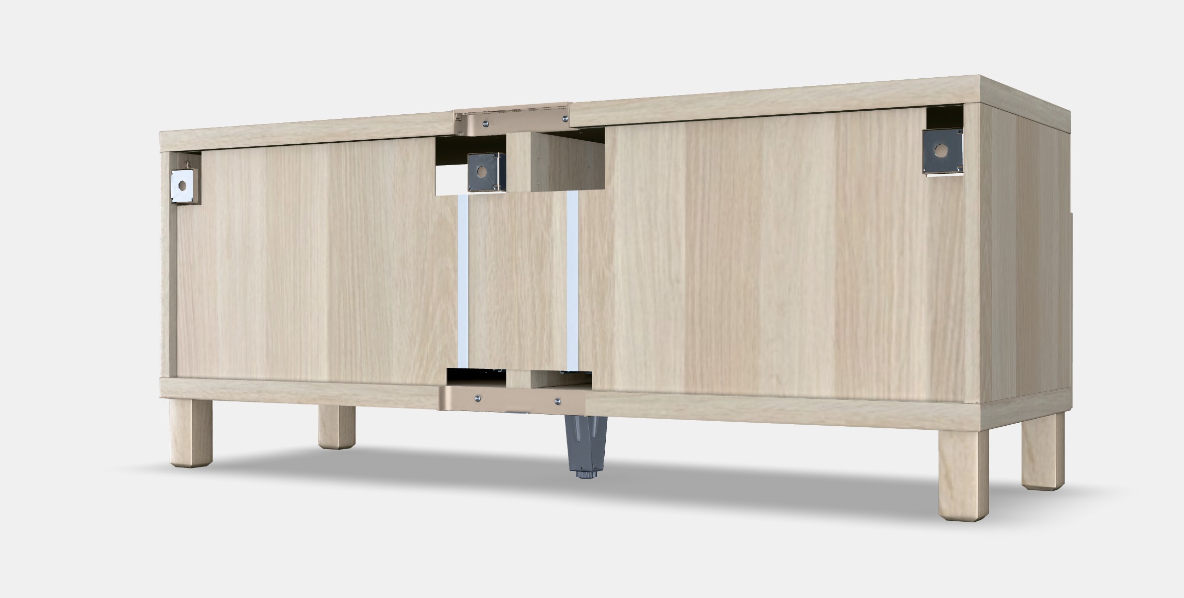BESTA TV bench with drawers 12 Low-poly 3D model_5