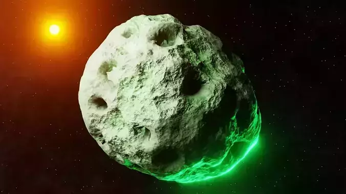 Procedural Glowing Space Asteroid - Sci-Fi Rock Model 3D model