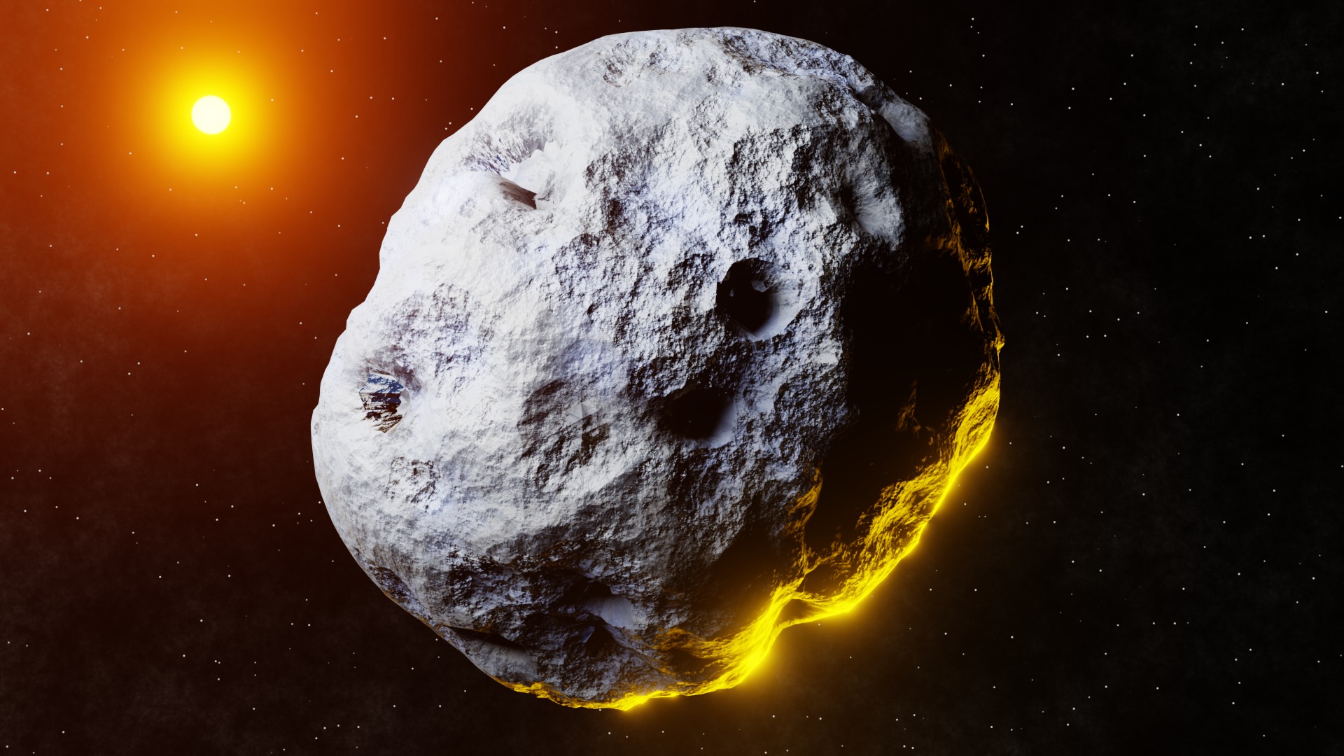 Procedural Glowing Space Asteroid - Sci-Fi Rock Model 3D model_1