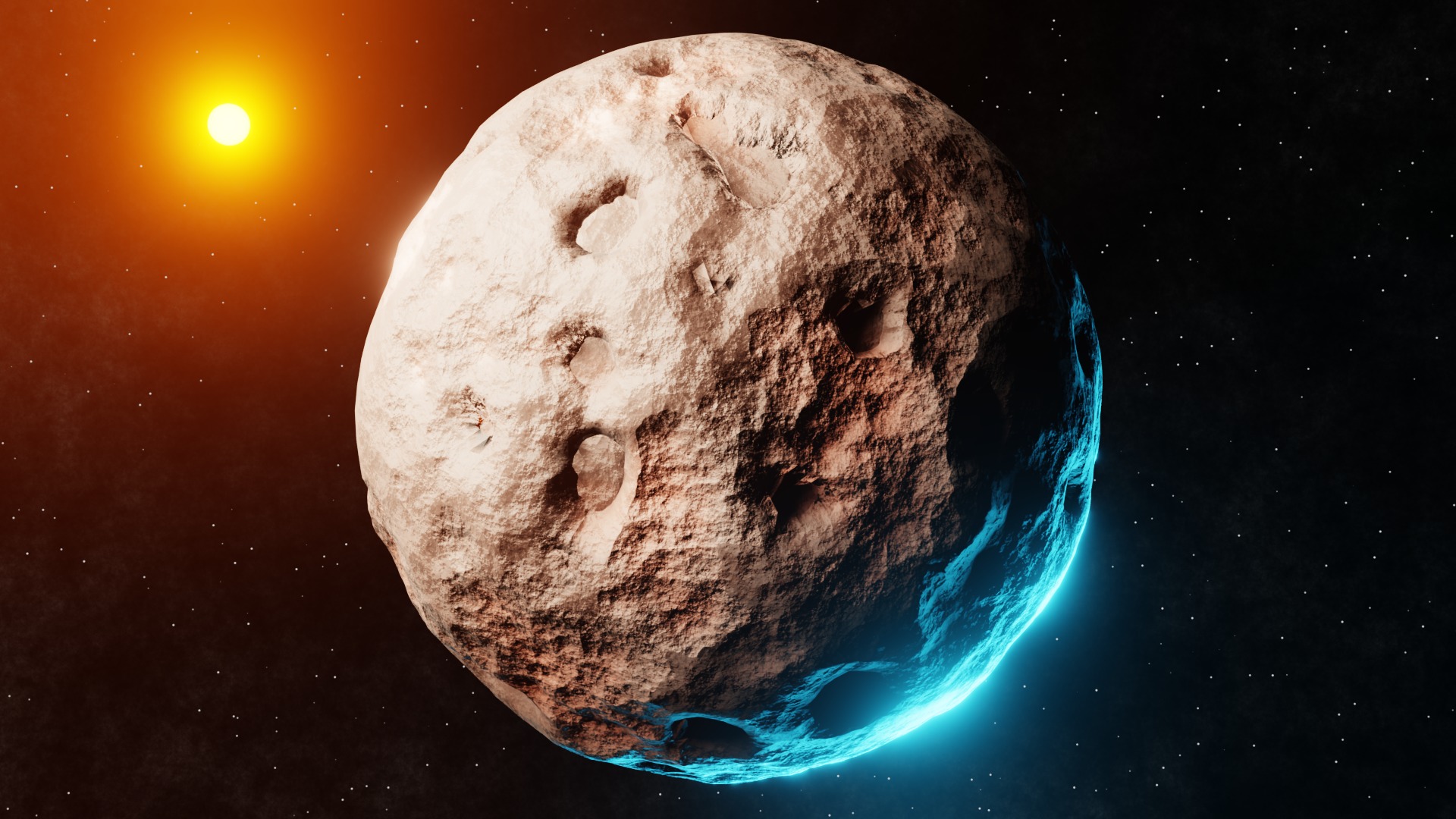 Procedural Glowing Space Asteroid - Sci-Fi Rock Model 3D model_3