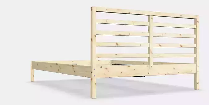TARVA Bed frame 7 Low-poly 3D model