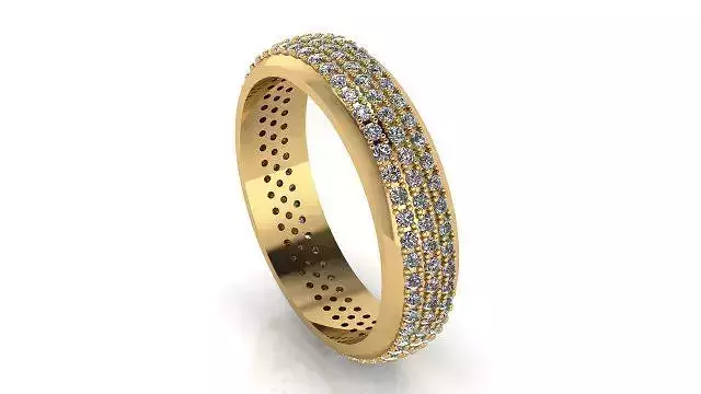 wedding Jewelry Diamond Crowned Ring 3dm stl obj 3D print 3D