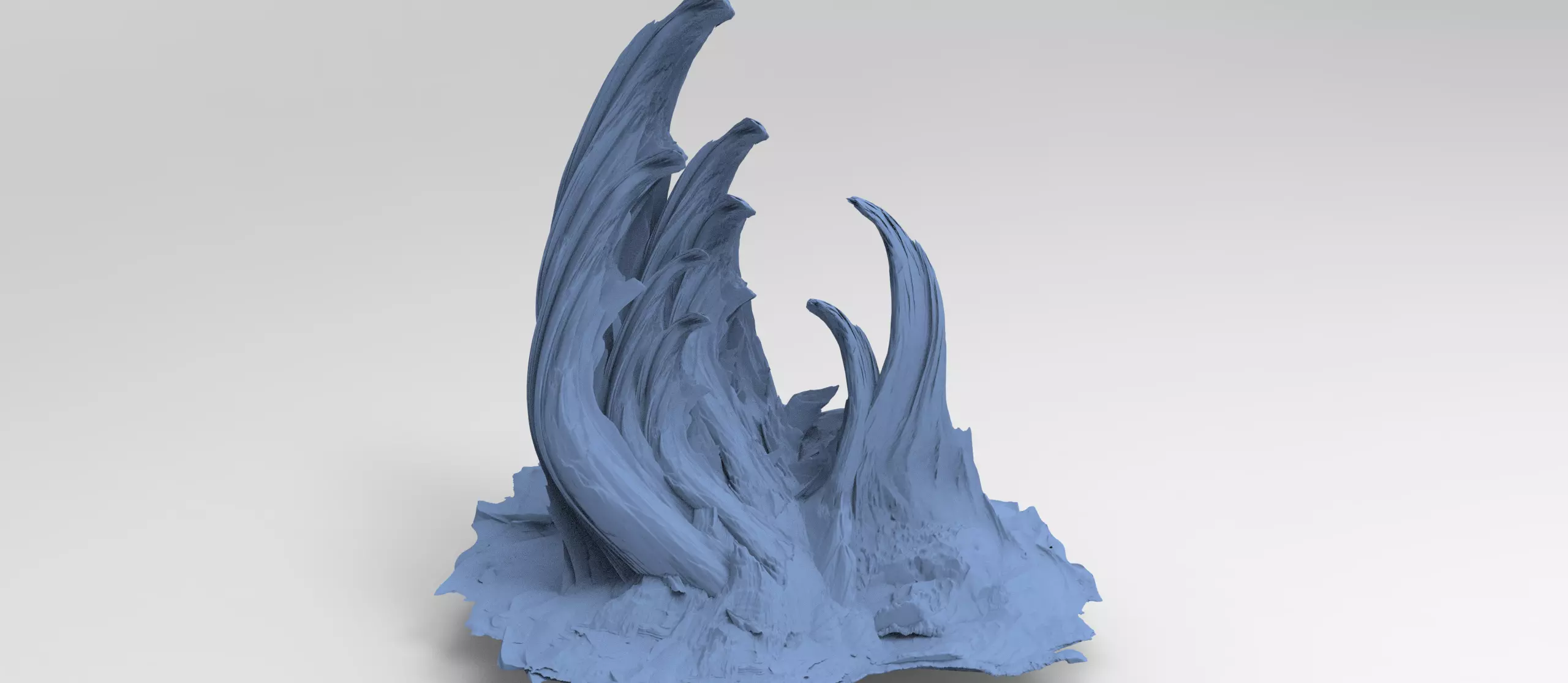 Tiwanaku sci fi cliff tall  3D model_0