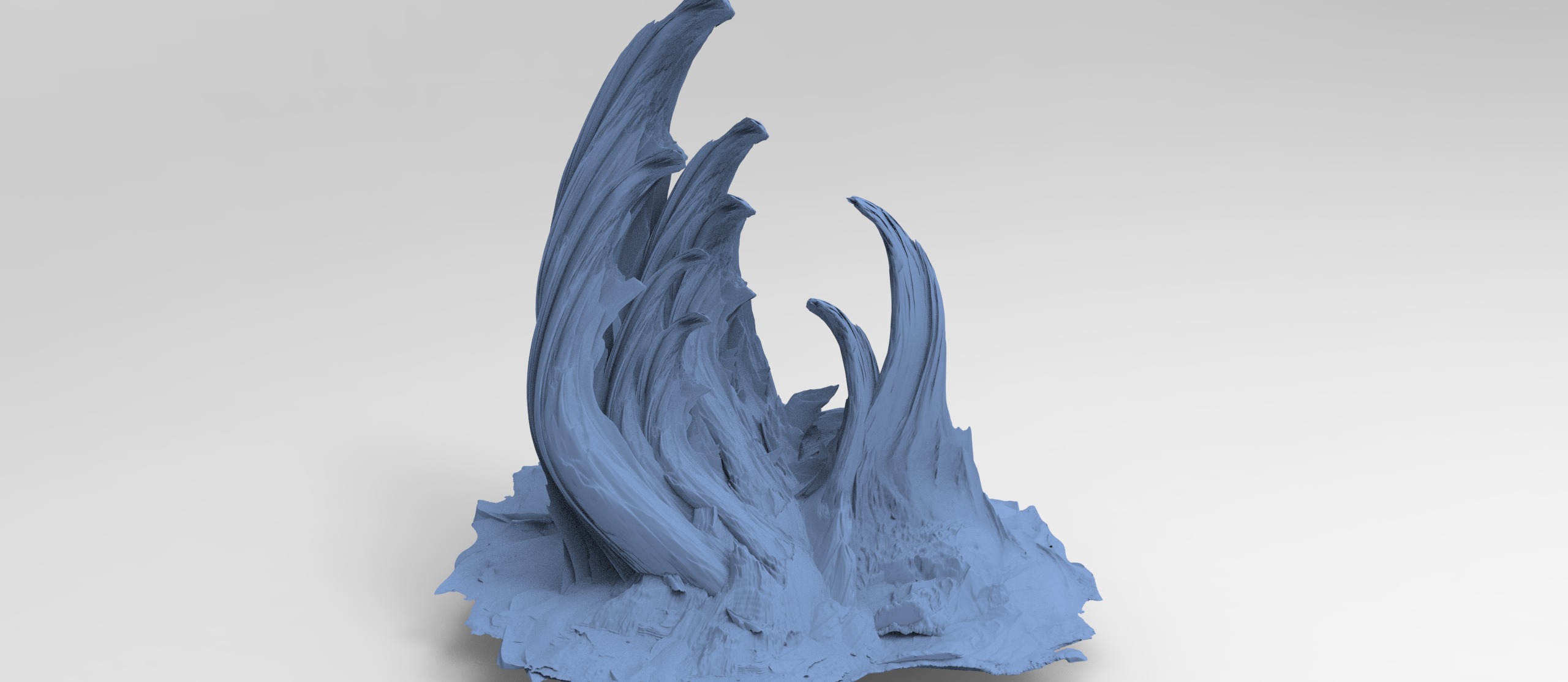 Tiwanaku sci fi cliff tall  3D model_1