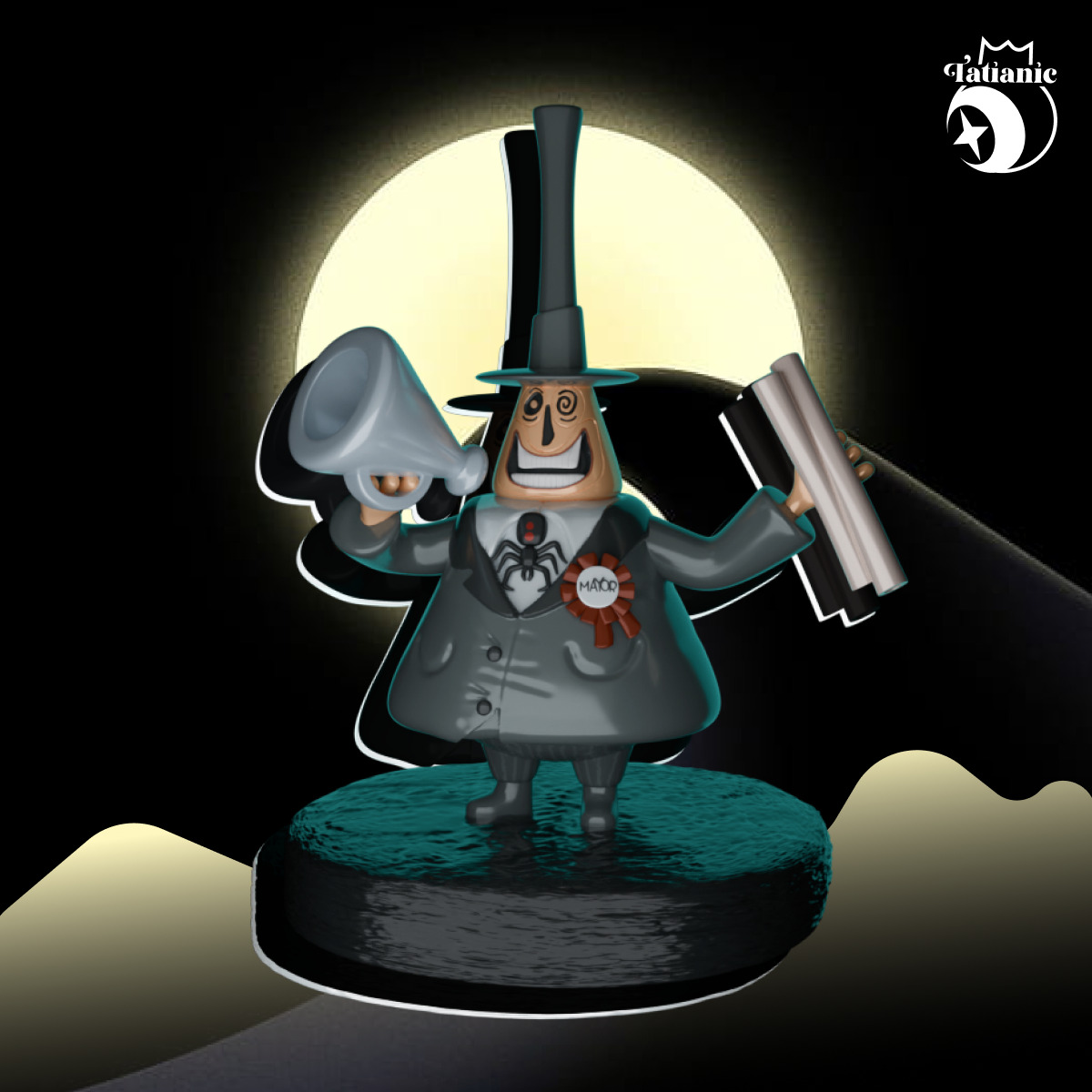 the Mayor By The Nightmare Before Christmas character sculpture 3D print model_1