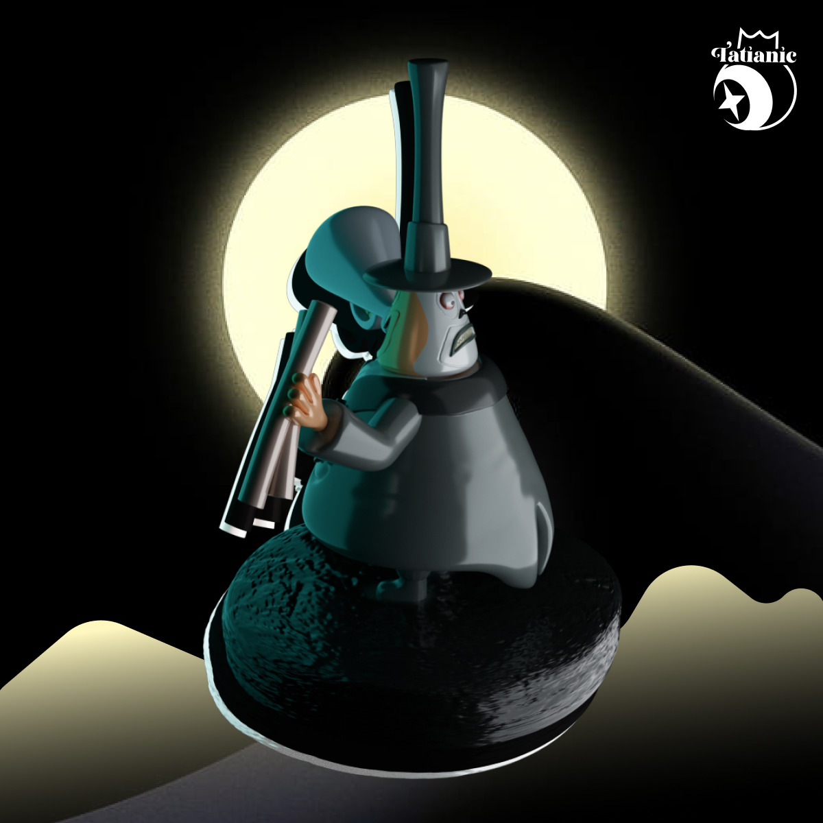 the Mayor By The Nightmare Before Christmas character sculpture 3D print model_5