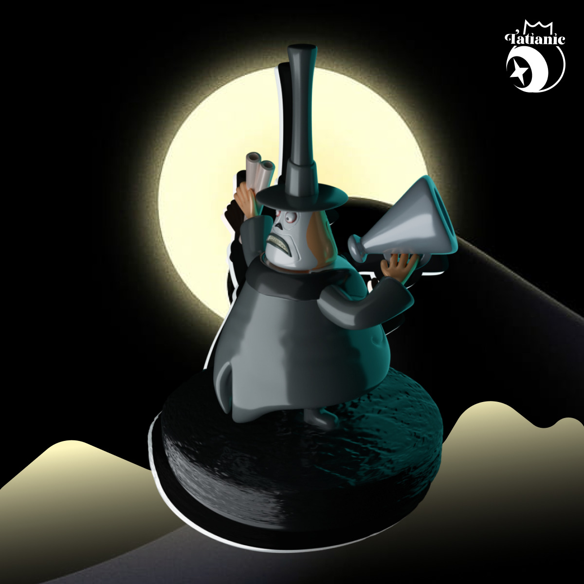 the Mayor By The Nightmare Before Christmas character sculpture 3D print model_4