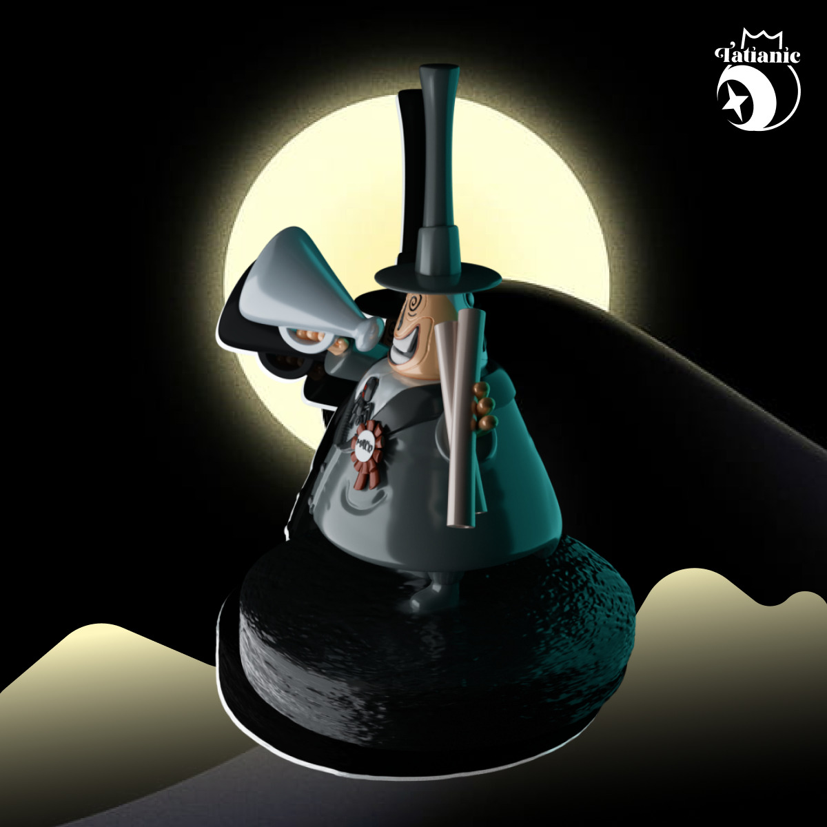 the Mayor By The Nightmare Before Christmas character sculpture 3D print model_2