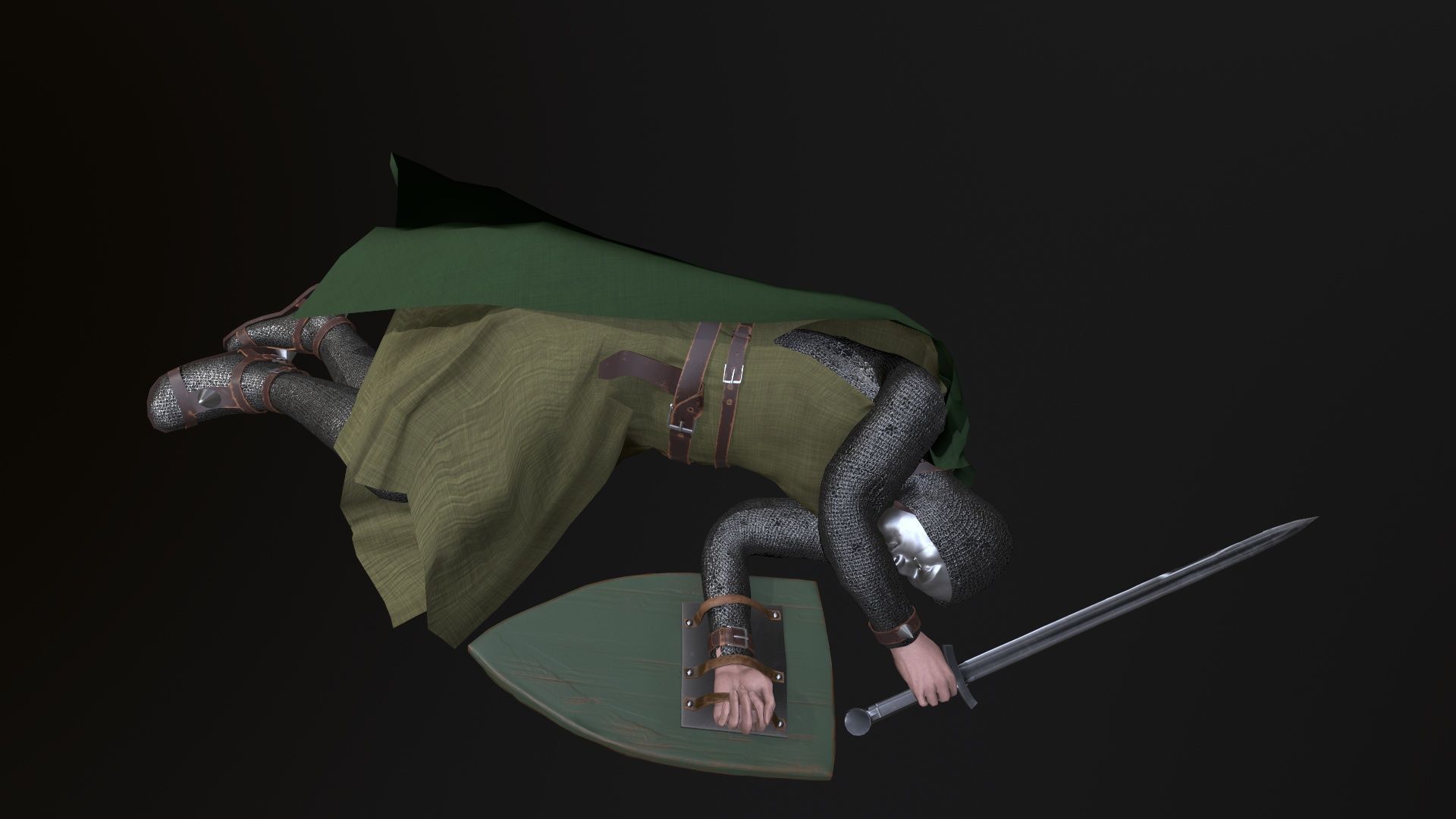 Masked Knight Low-poly 3D model_16