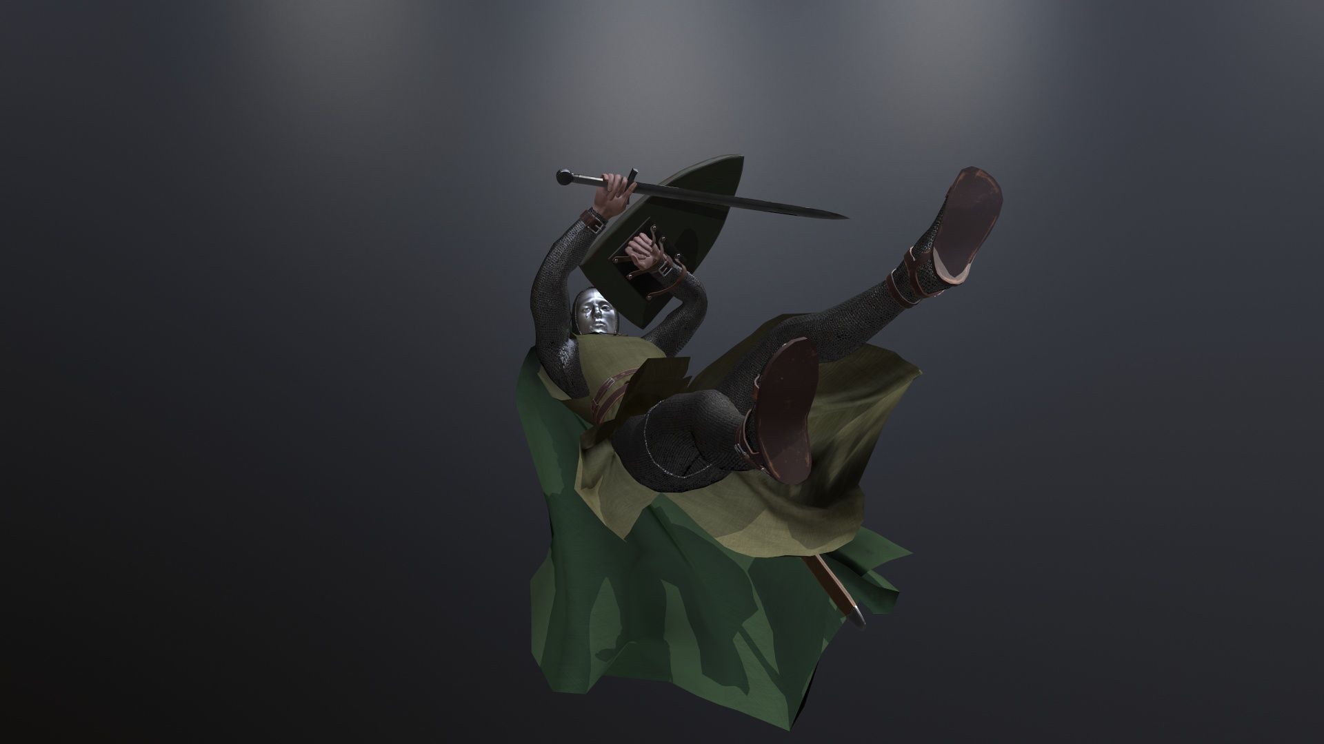 Masked Knight Low-poly 3D model_13