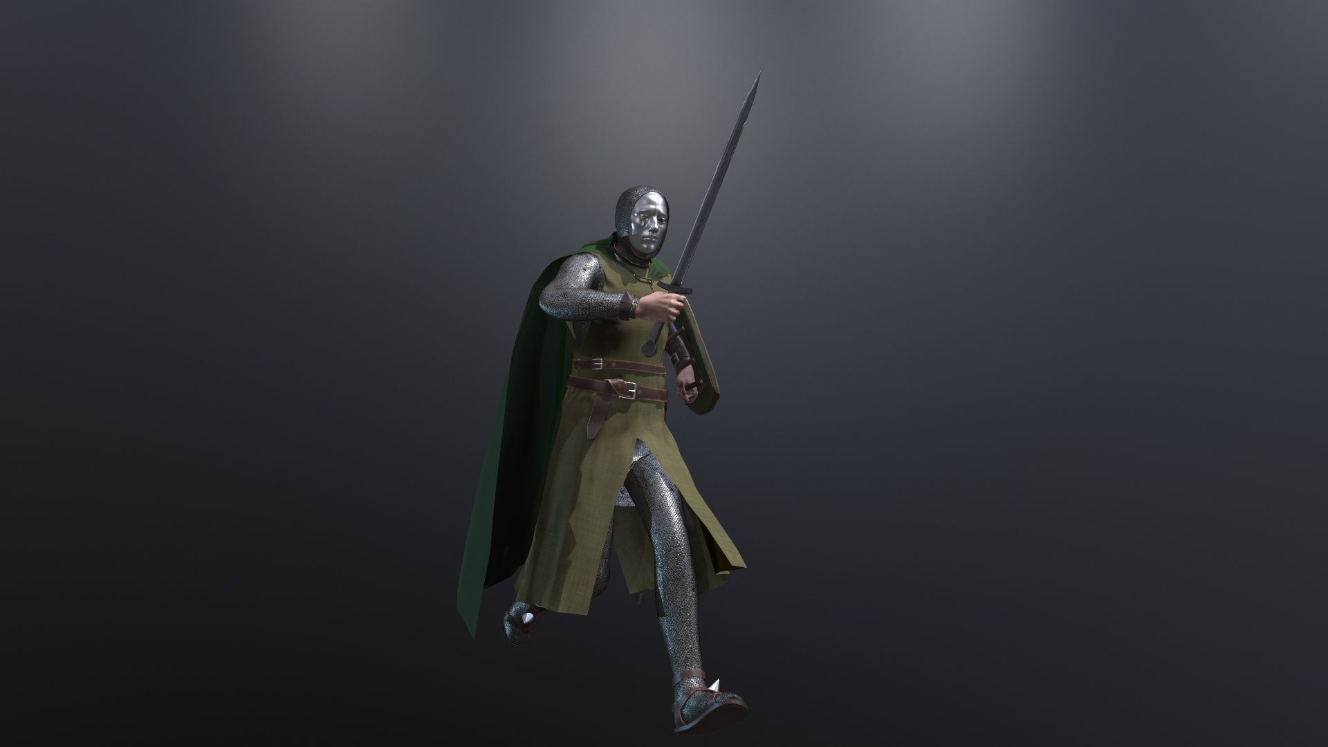 Masked Knight Low-poly 3D model_5