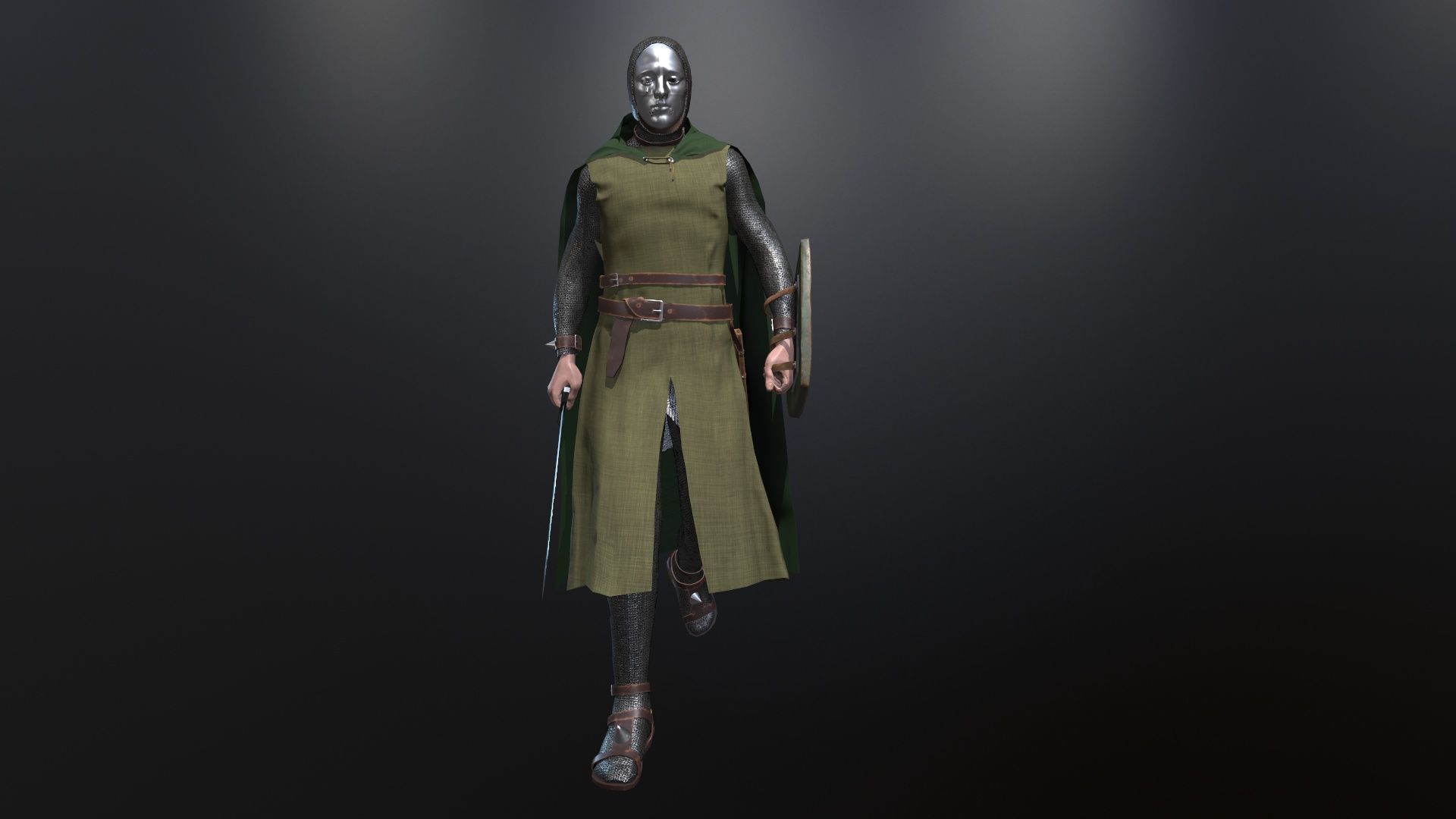 Masked Knight Low-poly 3D model_10