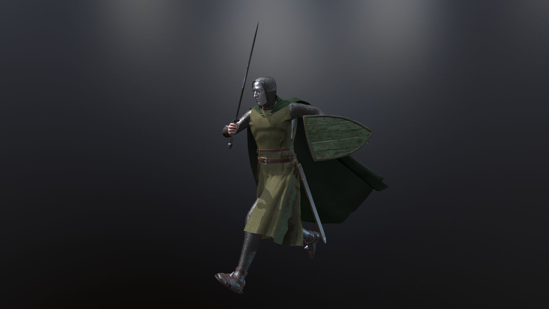 Masked Knight Low-poly 3D model_4