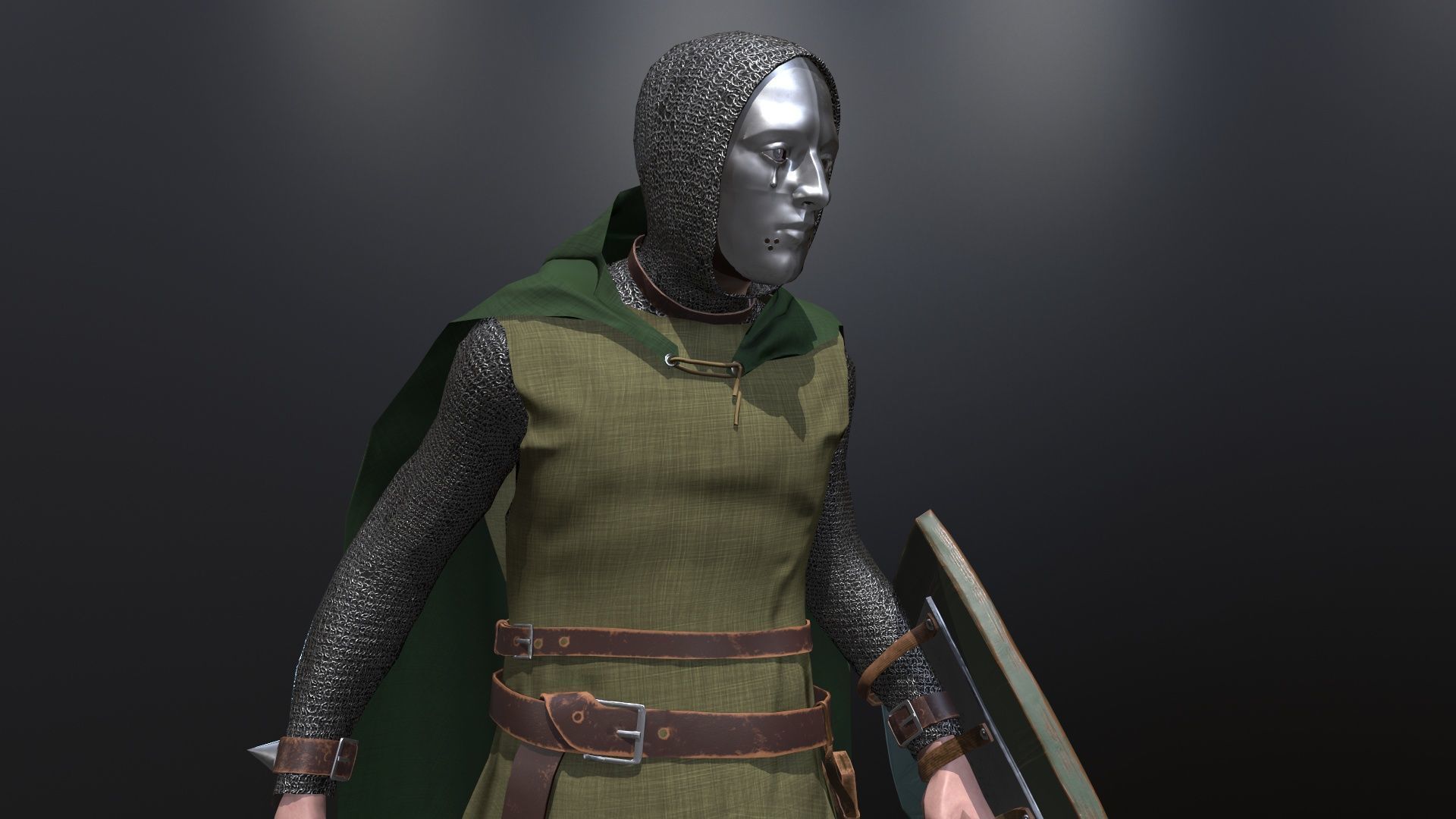 Masked Knight Low-poly 3D model_12