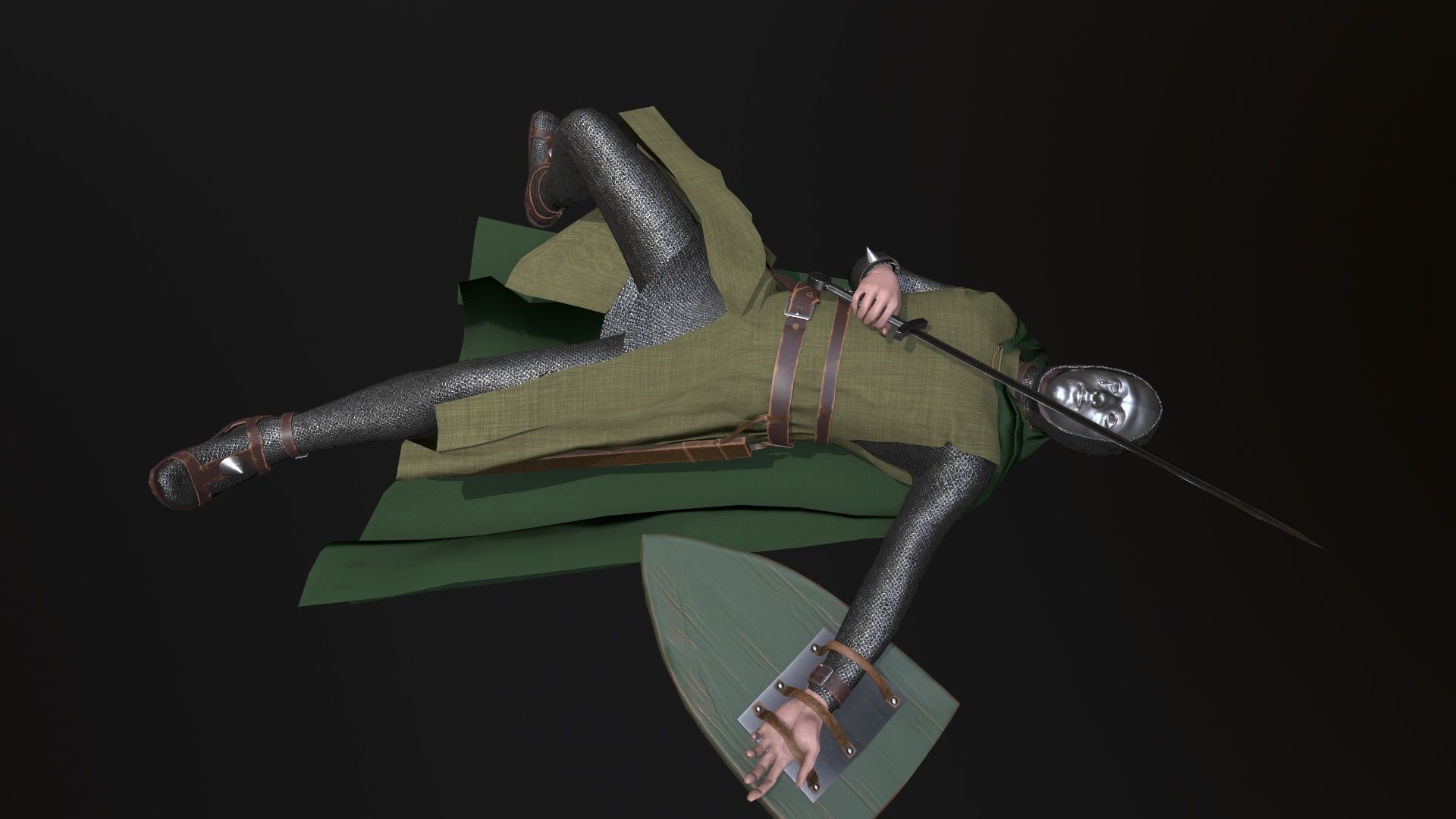 Masked Knight Low-poly 3D model_15