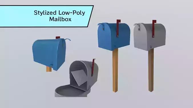Stylized Low-Poly Mailbox