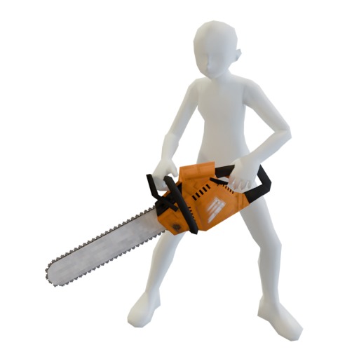 chainsaw Low-poly 3D model_2