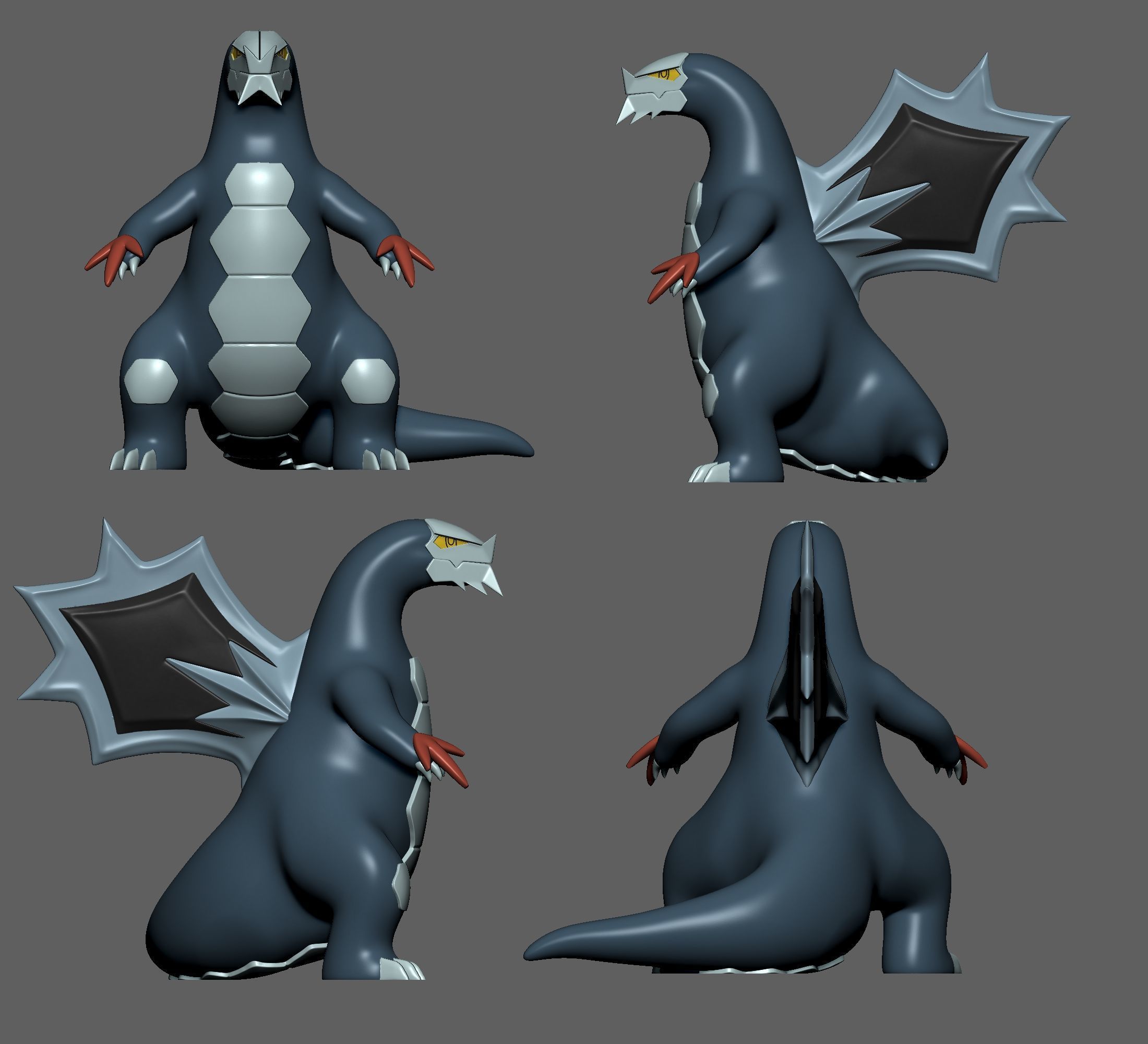 Pokemon - Baxcalibur with 2 poses 3D print model_4