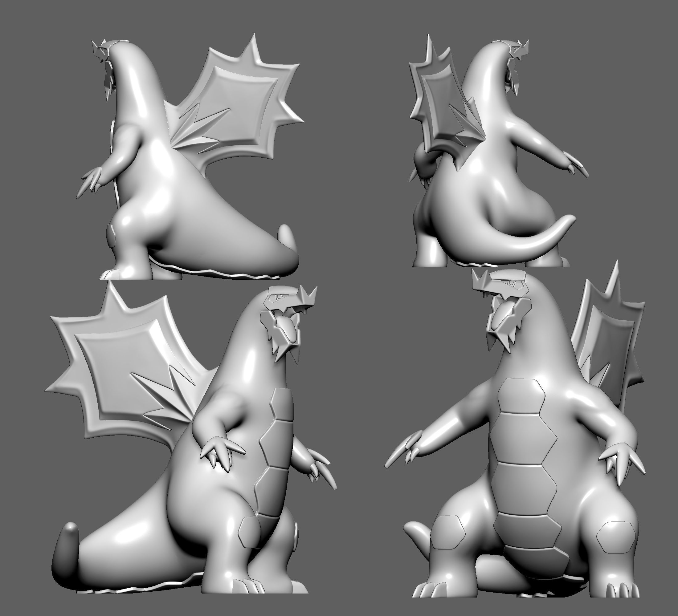 Pokemon - Baxcalibur with 2 poses 3D print model_7