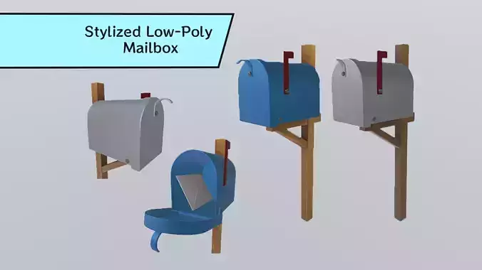 Stylized Low-Poly Mailbox