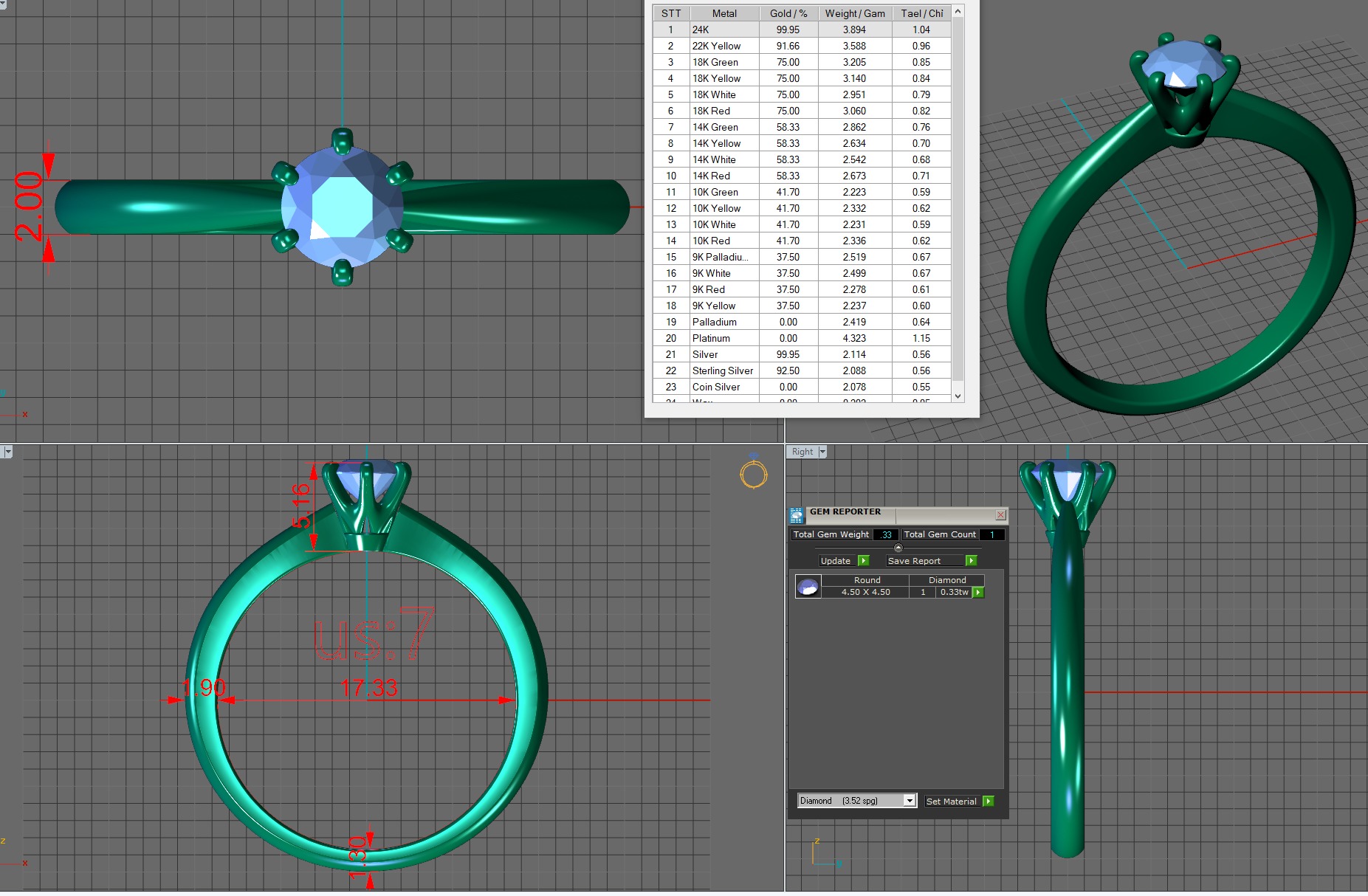 Engagement ring ER45 3D print model_12