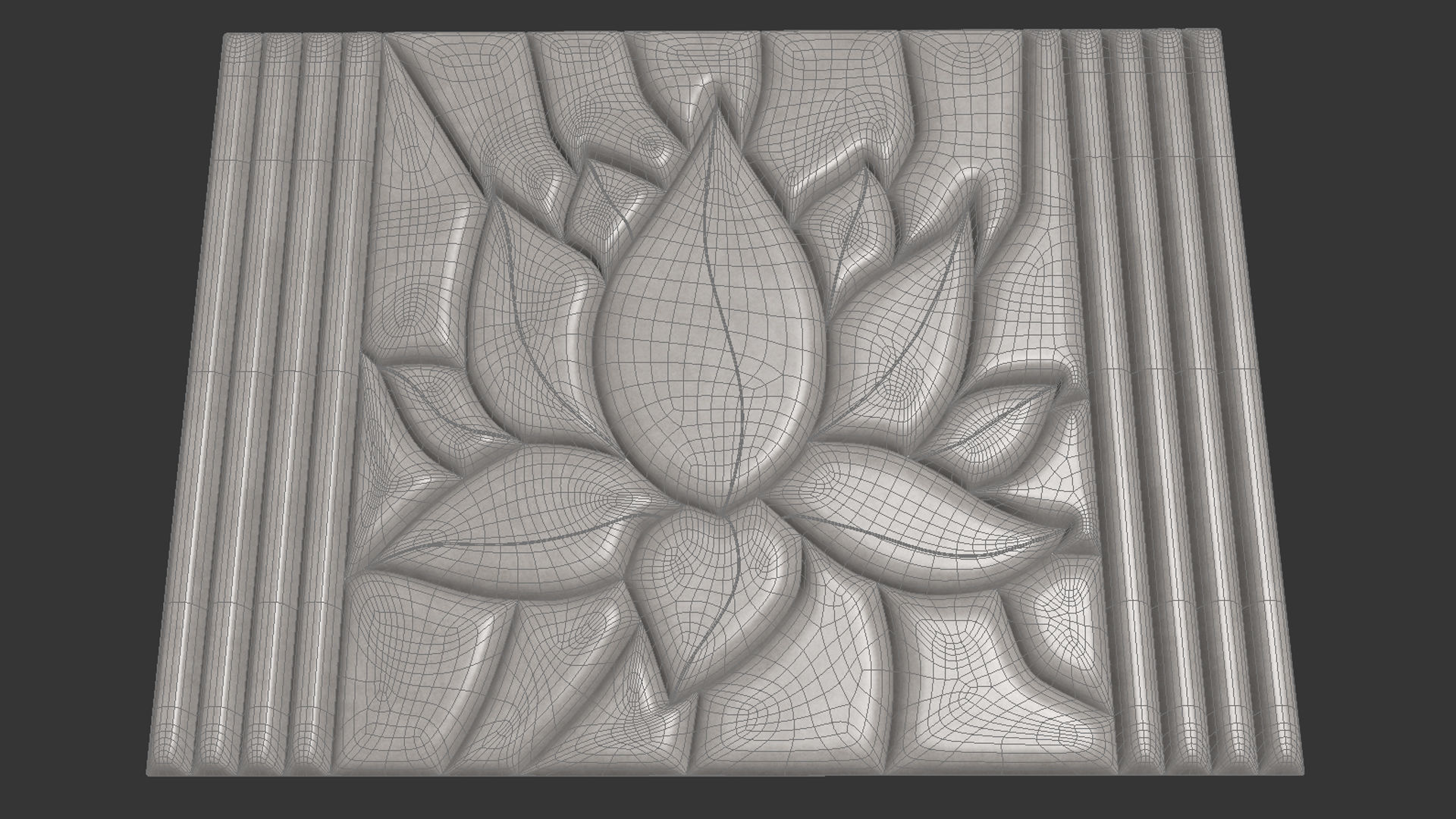 Lotus soft wall panel 3D model_4