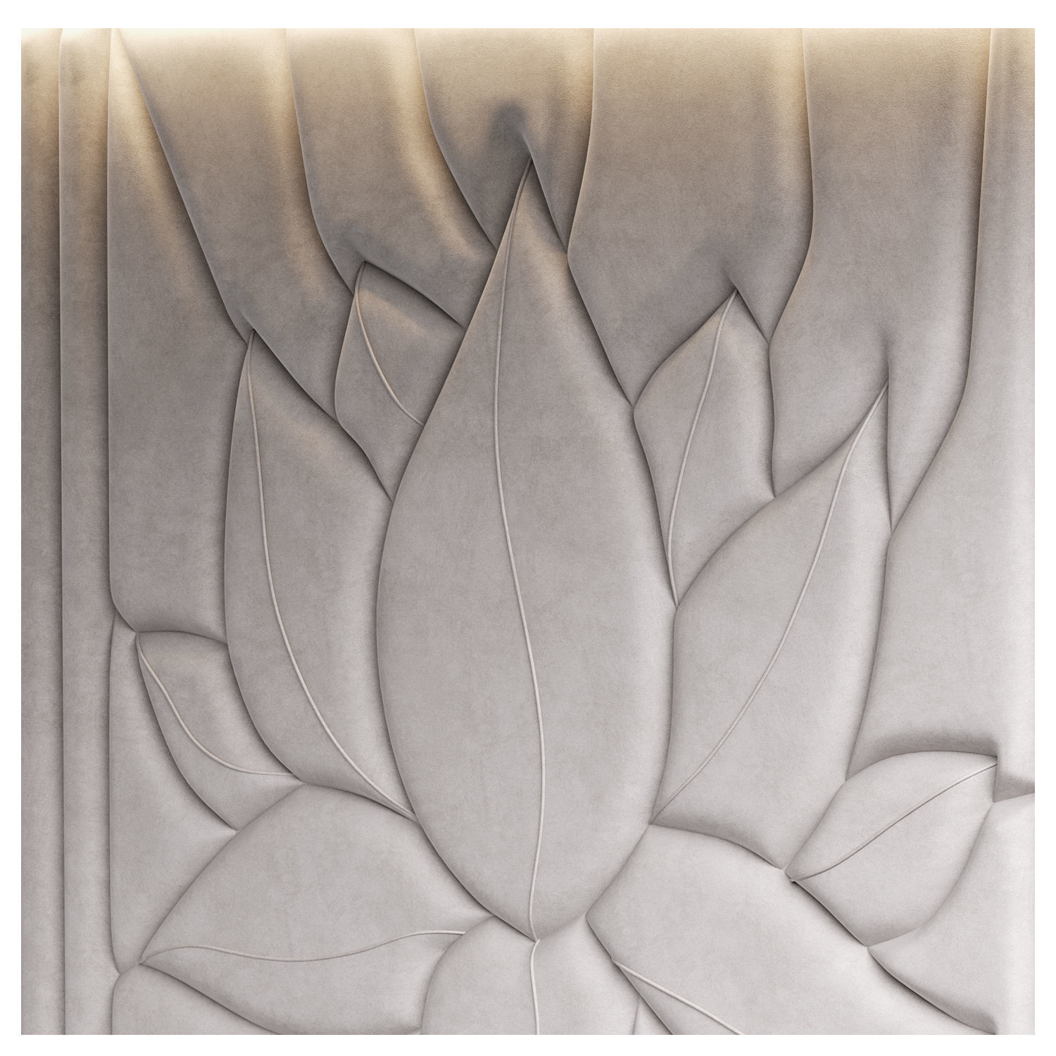 Lotus soft wall panel 3D model_2