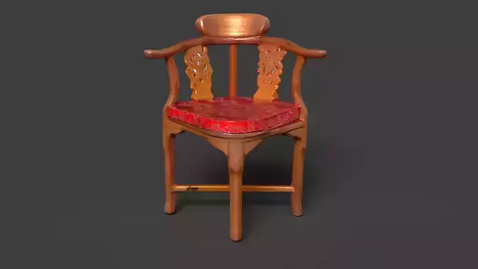 Chinese ancient wooden chair 3D 