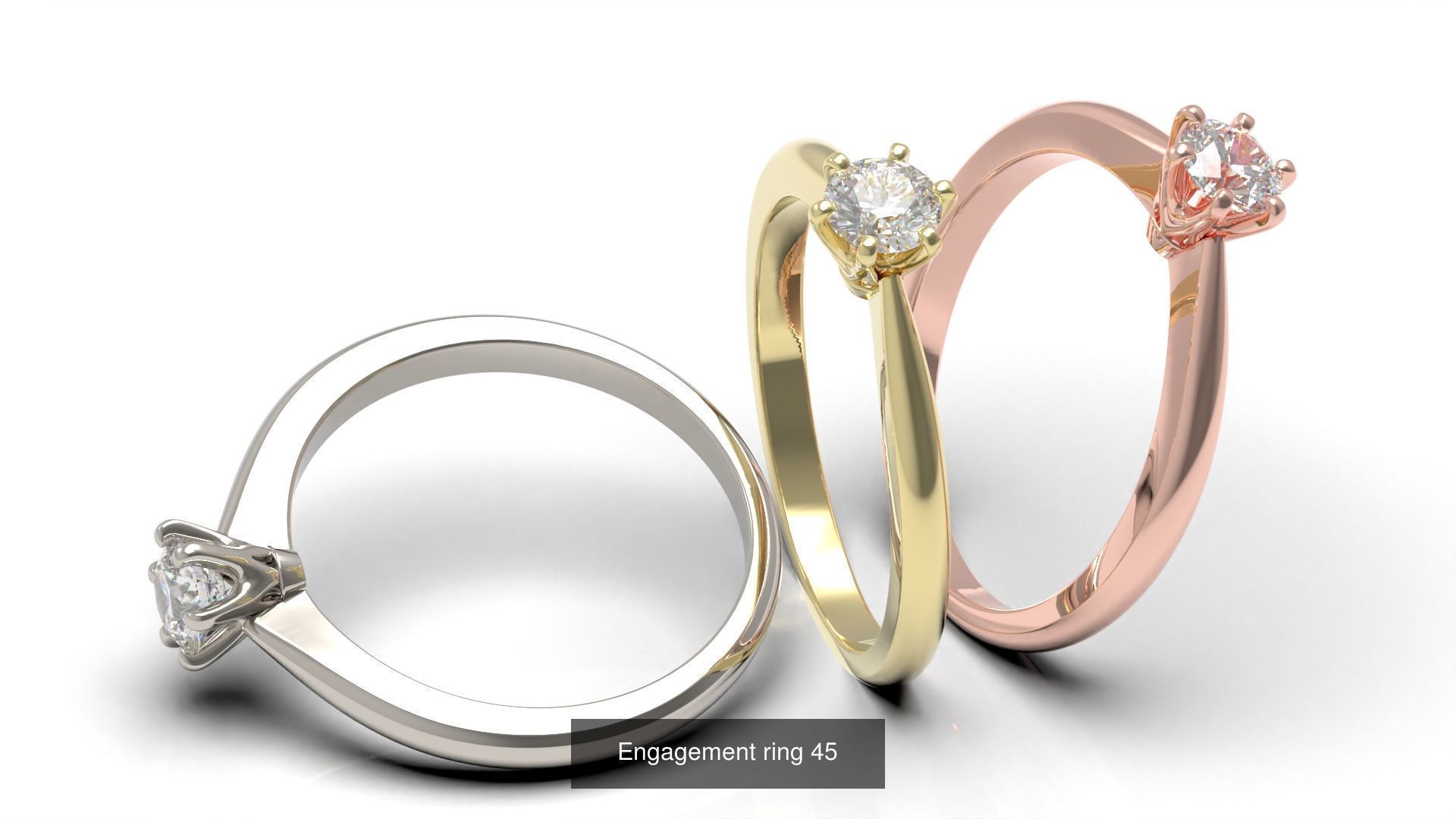 Engagement ring  3D Model Collection_1