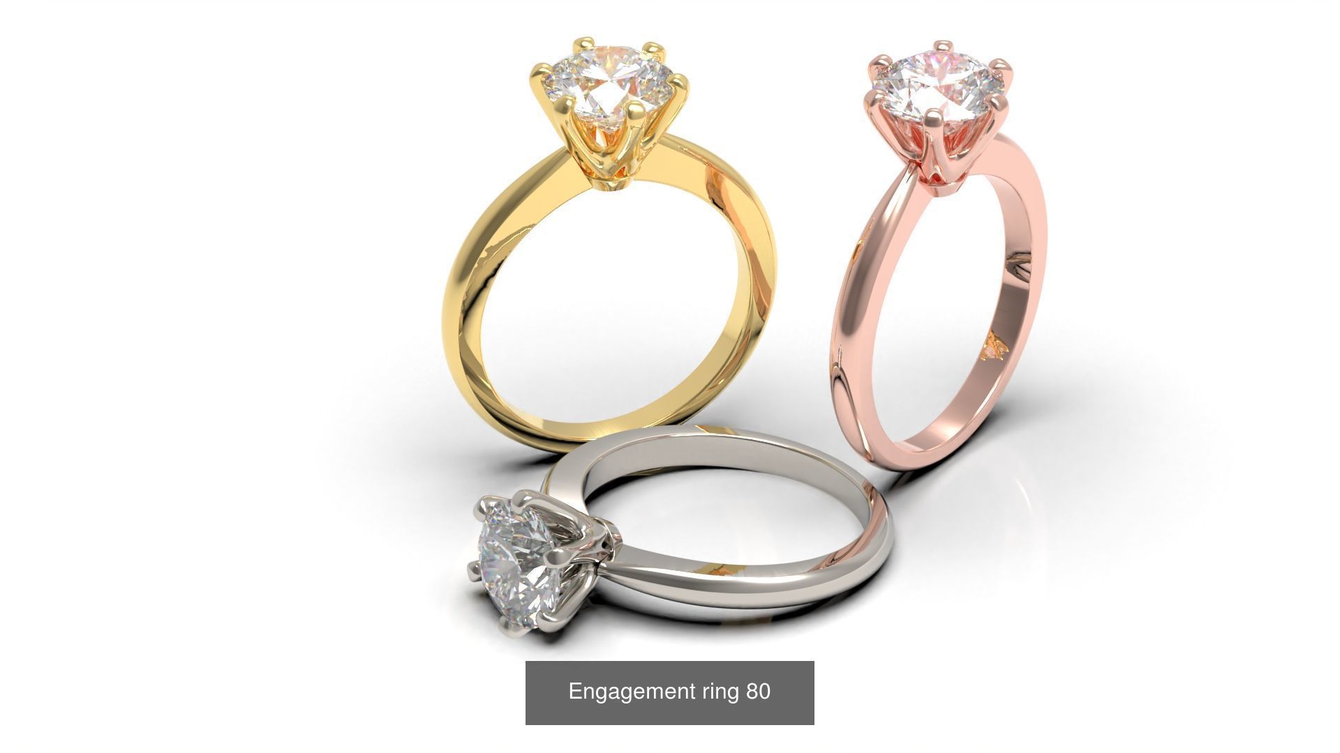Engagement ring  3D Model Collection_3