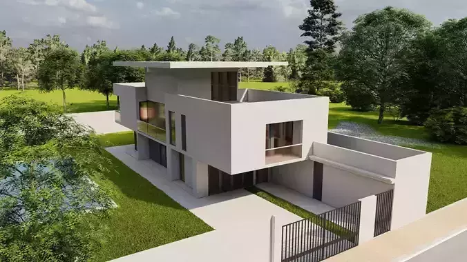 Casa Scene-villa-modern house 3D model