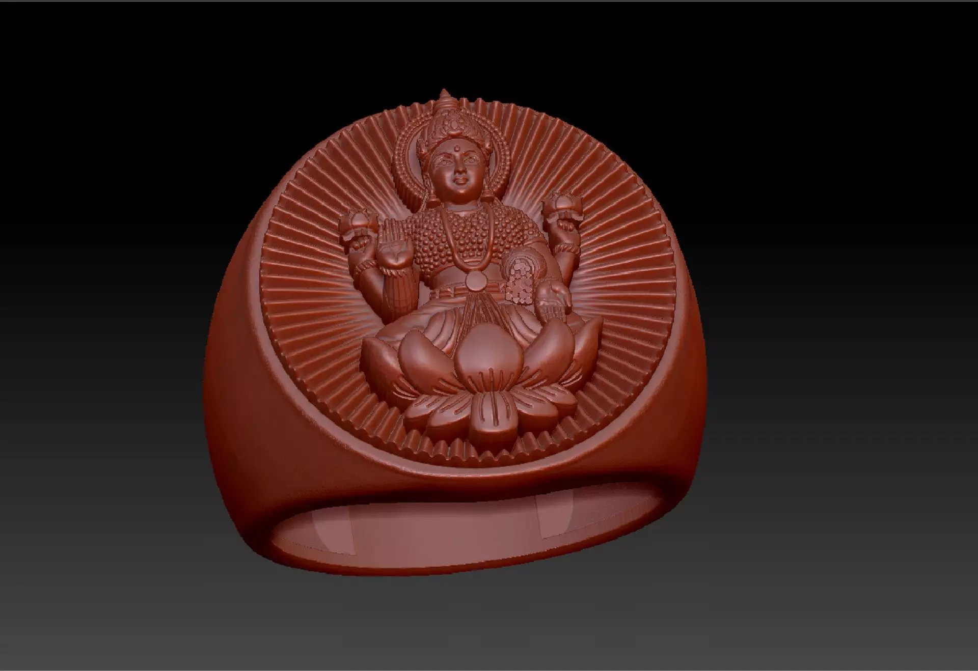 LAKSHMI GOD RING 3D print model
