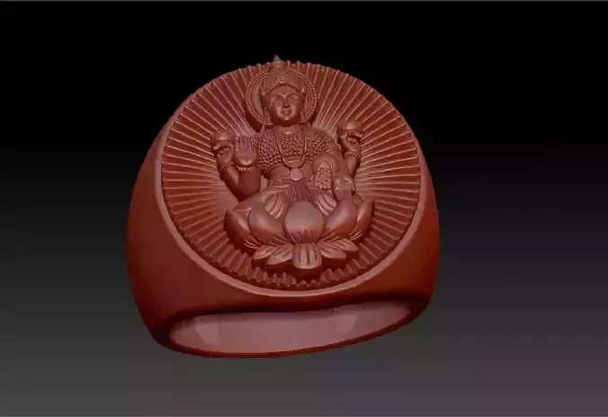 LAKSHMI GOD RING 3D print model