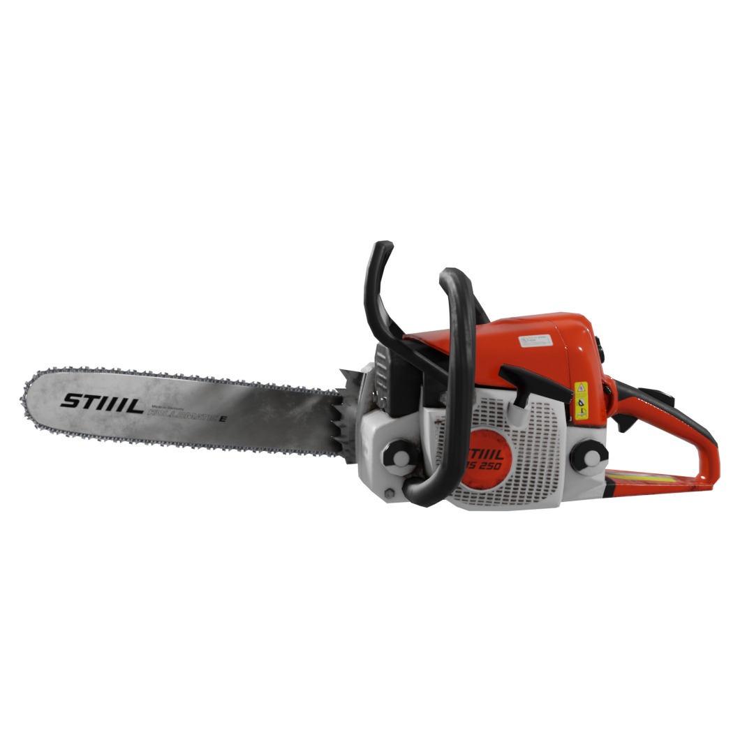 Chainsaw Stihl 250 like 3D model - lowpoly game-ready PBR VR AR Low-poly 3D model_5