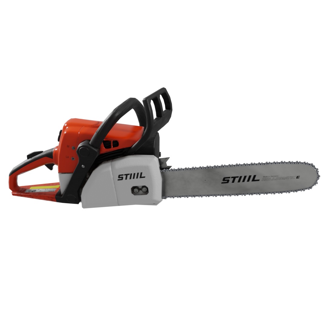 Chainsaw Stihl 250 like 3D model - lowpoly game-ready PBR VR AR Low-poly 3D model_1