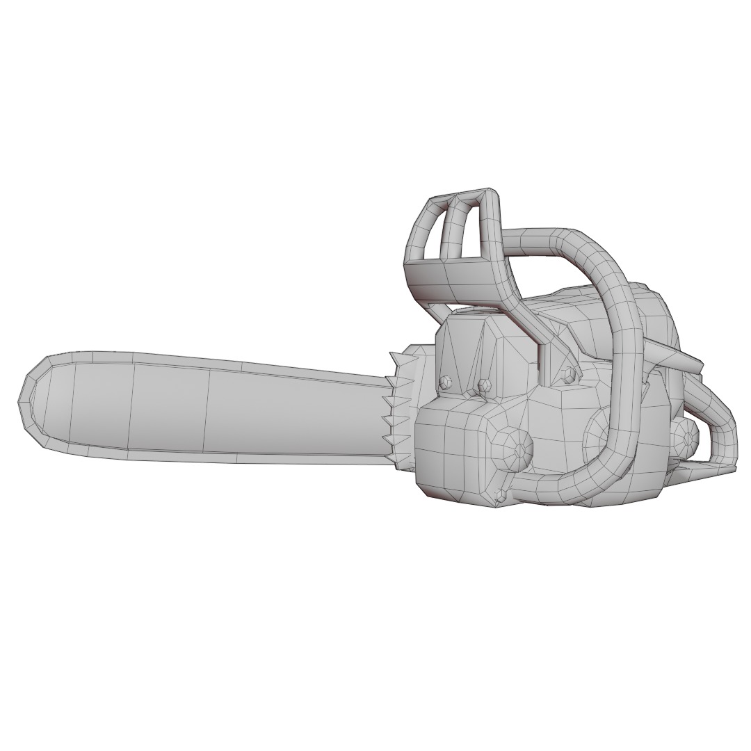Chainsaw Stihl 250 like 3D model - lowpoly game-ready PBR VR AR Low-poly 3D model_9