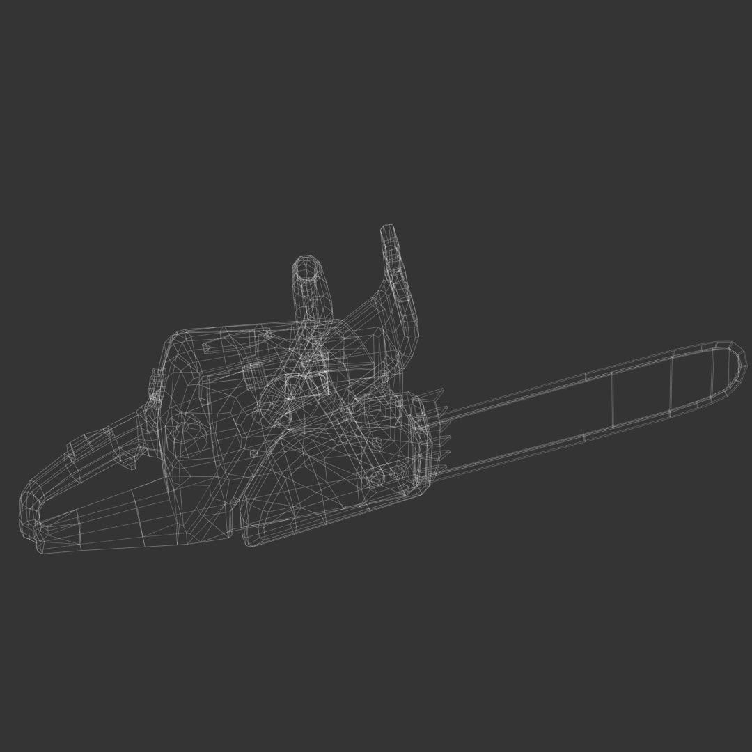 Chainsaw Stihl 250 like 3D model - lowpoly game-ready PBR VR AR Low-poly 3D model_7