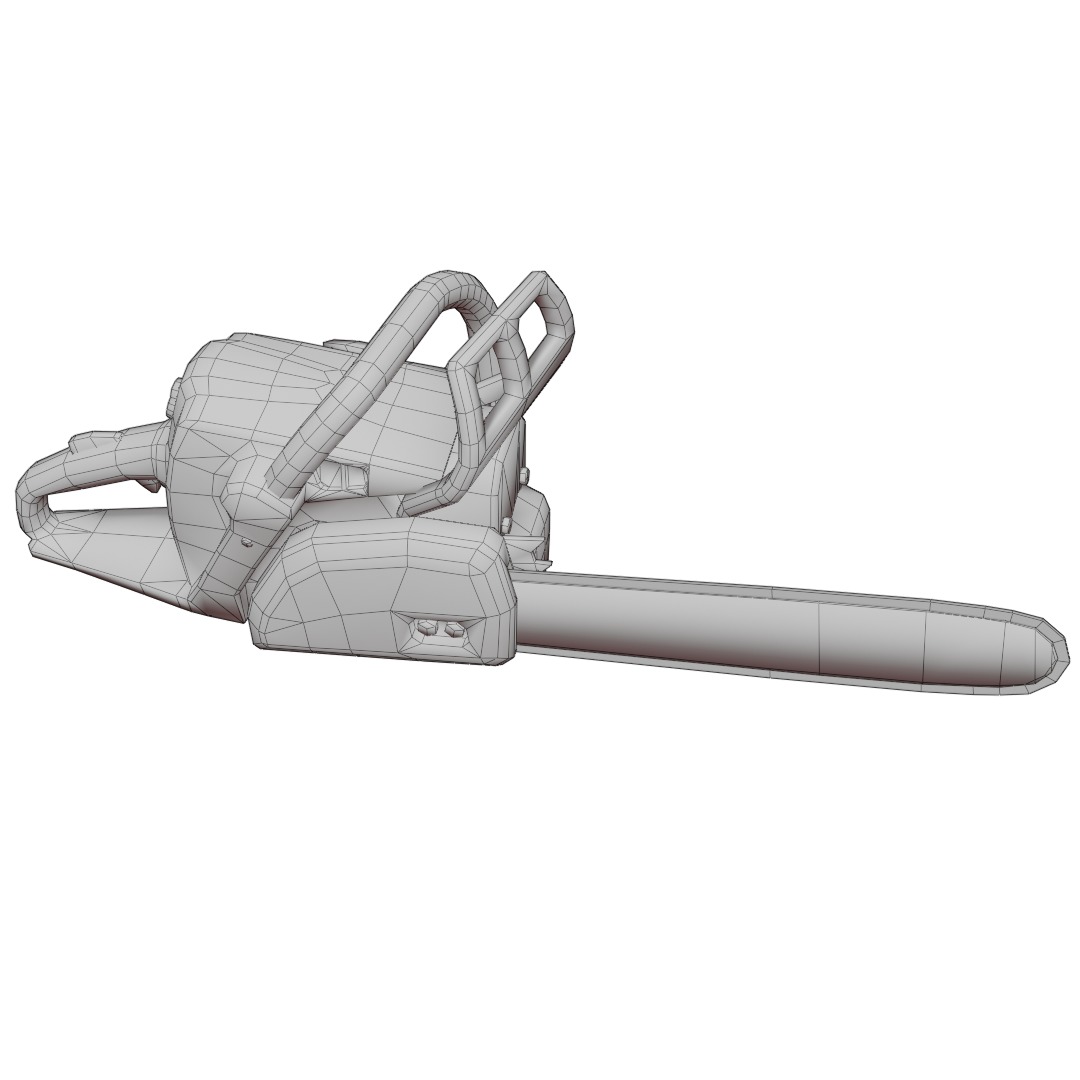 Chainsaw Stihl 250 like 3D model - lowpoly game-ready PBR VR AR Low-poly 3D model_8