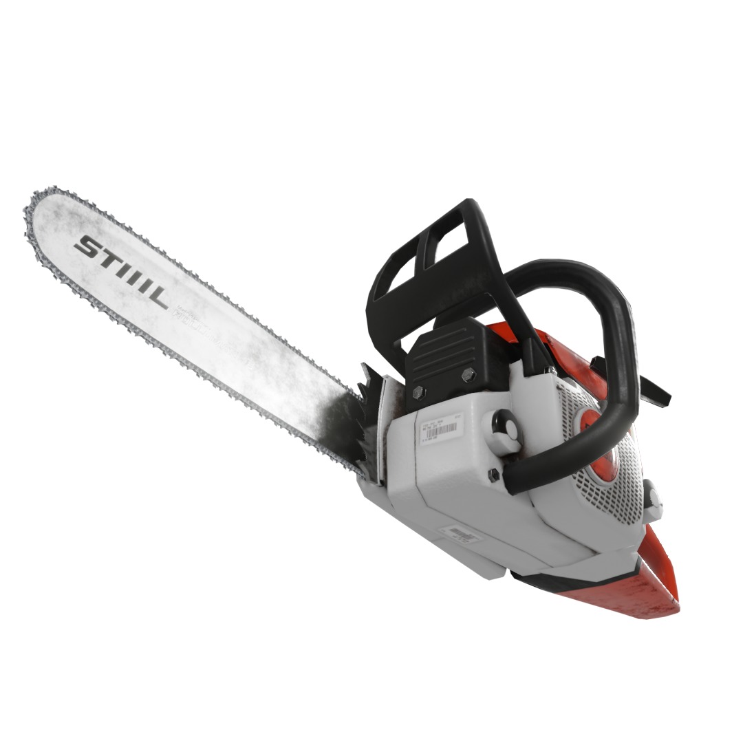 Chainsaw Stihl 250 like 3D model - lowpoly game-ready PBR VR AR Low-poly 3D model_11