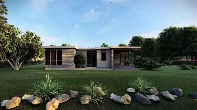Casa Scene-villa-modern house 3D model