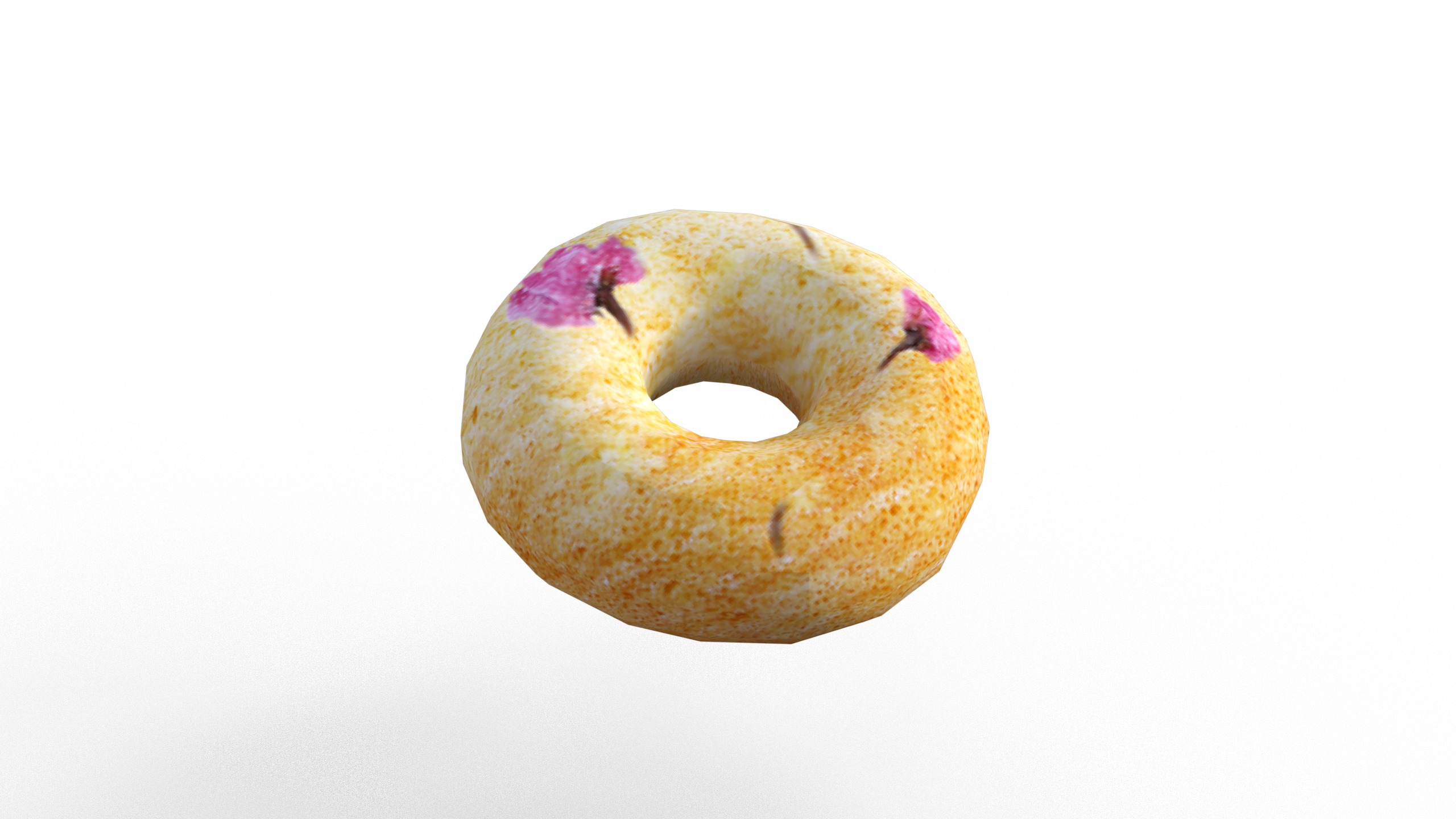 Donuts With Plate food Low-poly 3D model_4