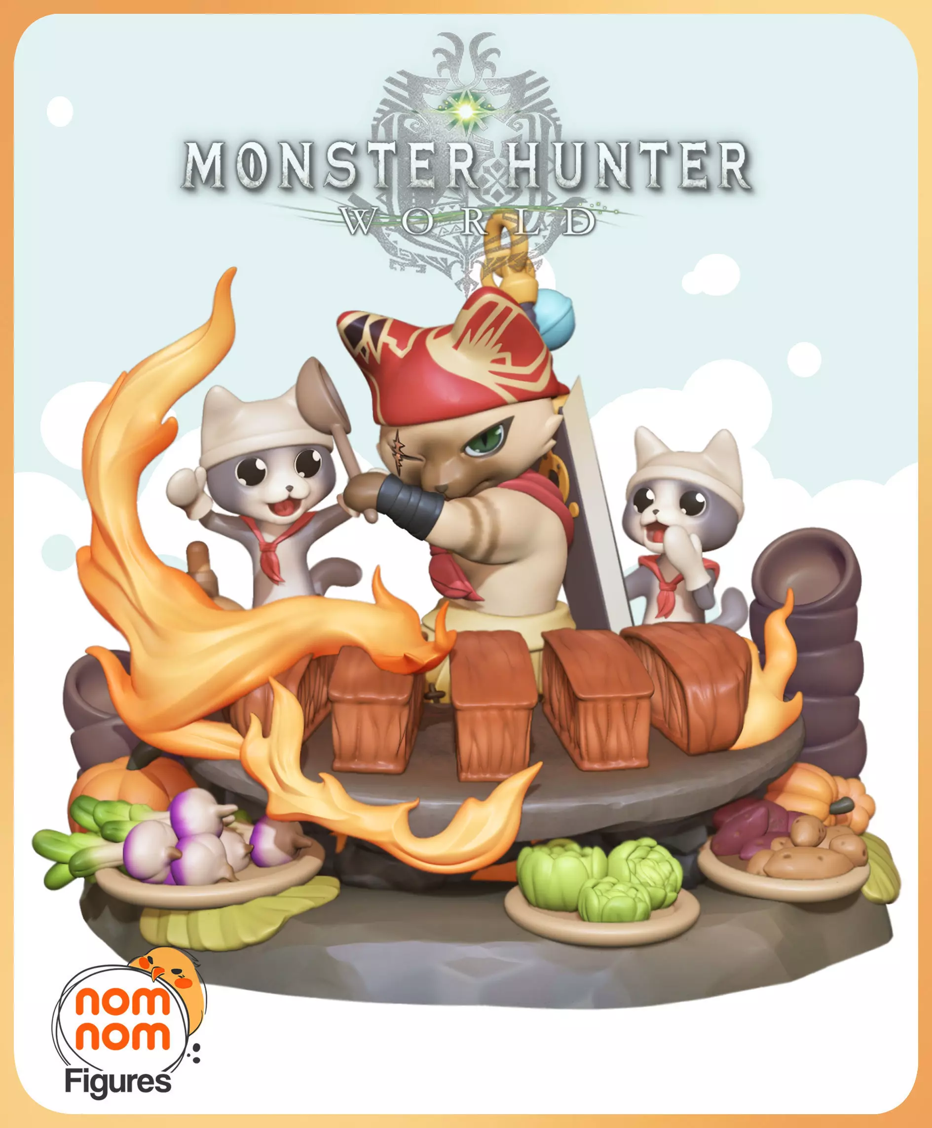 Chibi Meowscular Chef - Monster Hunter 3D print model