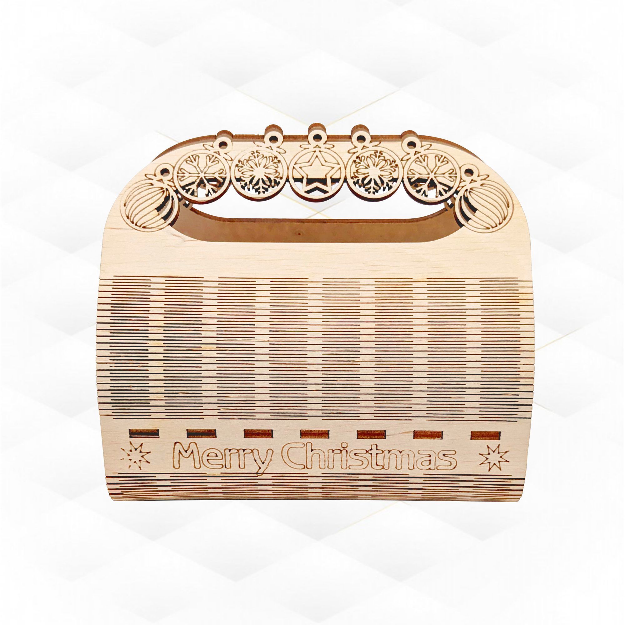 Christmas Santa Basket gift box design laser cut 3D print model_1