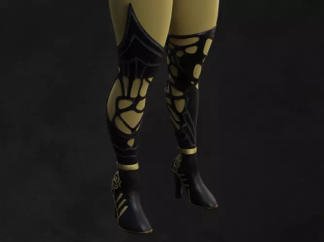 Leg Leather Wizzard Game Asset Low-poly 3D model