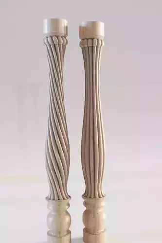 10 file of balusters starter and column 3D  model
